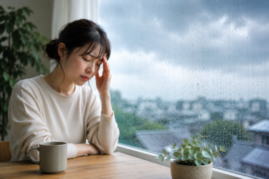 [雨の日に頭痛やだるさが出る理由とは？低気圧と健康の関係]のサムネイル